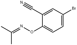 5-Bromo-2-((propan-2-ylideneamino)oxy)benzonitrile Struktur