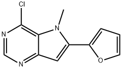 4-Chloro-6-(furan-2-yl)-5-methyl-5H-pyrrolo[3,2-d]pyrimidine Struktur