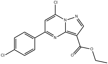 Ethyl 7-chloro-5-(4-chlorophenyl)pyrazolo[1,5-a]pyrimidine-3-carboxylate Struktur