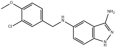 N5-(3-Chloro-4-methoxybenzyl)-1H-indazole-3,5-diamine Struktur