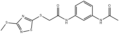 N-[3-(acetylamino)phenyl]-2-{[3-(methylsulfanyl)-1,2,4-thiadiazol-5-yl]sulfanyl}acetamide Struktur