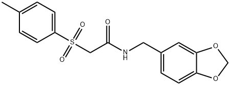 N-(1,3-benzodioxol-5-ylmethyl)-2-[(4-methylphenyl)sulfonyl]acetamide Struktur