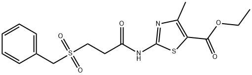 ethyl 2-(3-(benzylsulfonyl)propanamido)-4-methylthiazole-5-carboxylate Struktur