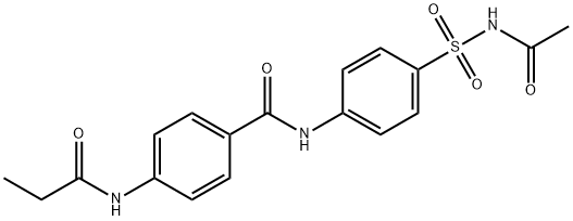 N-[4-(acetylsulfamoyl)phenyl]-4-(propanoylamino)benzamide Struktur