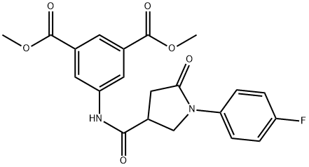 dimethyl 5-({[1-(4-fluorophenyl)-5-oxopyrrolidin-3-yl]carbonyl}amino)benzene-1,3-dicarboxylate Struktur