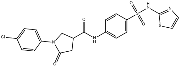 1-(4-chlorophenyl)-5-oxo-N-[4-(1,3-thiazol-2-ylsulfamoyl)phenyl]pyrrolidine-3-carboxamide Struktur