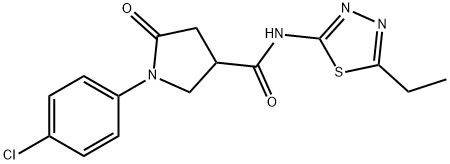 1-(4-chlorophenyl)-N-(5-ethyl-1,3,4-thiadiazol-2-yl)-5-oxopyrrolidine-3-carboxamide Struktur