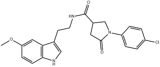 1-(4-chlorophenyl)-N-[2-(5-methoxy-1H-indol-3-yl)ethyl]-5-oxopyrrolidine-3-carboxamide Struktur