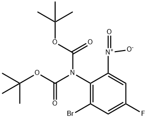 Imidodicarbonic acid, (2-bromo-4-fluoro-6-nitrophenyl)-, bis(1,1-dimethylethyl) ester Struktur