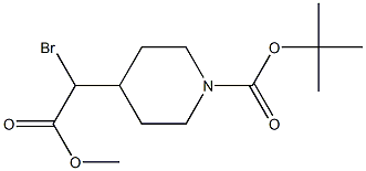 tert-butyl 4-(1-bromo-2-methoxy-2-oxoethyl)piperidine-1-carboxylate Struktur