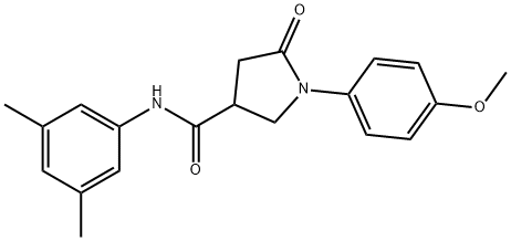 N-(3,5-dimethylphenyl)-1-(4-methoxyphenyl)-5-oxopyrrolidine-3-carboxamide Struktur