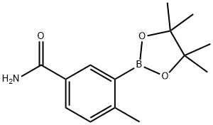 4-methyl-3-(4,4,5,5-tetramethyl-1,3,2-dioxaborolan-2-yl)benzamide Struktur