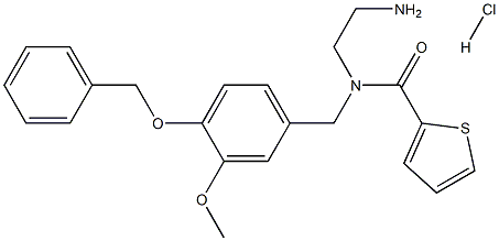 N-(2-Aminoethyl)-N-[[3-methoxy-4-(phenylmethoxy)phenyl]methyl]-2-thiophenecarboxamide hydrochloride Struktur