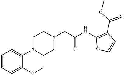 methyl 2-(2-(4-(2-methoxyphenyl)piperazin-1-yl)acetamido)thiophene-3-carboxylate Struktur