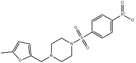 1-[(5-methylfuran-2-yl)methyl]-4-[(4-nitrophenyl)sulfonyl]piperazine Struktur