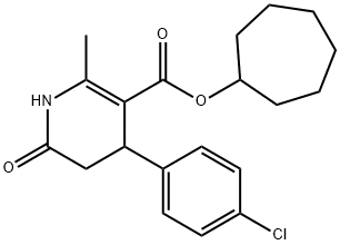 cycloheptyl 4-(4-chlorophenyl)-2-methyl-6-oxo-1,4,5,6-tetrahydropyridine-3-carboxylate Struktur