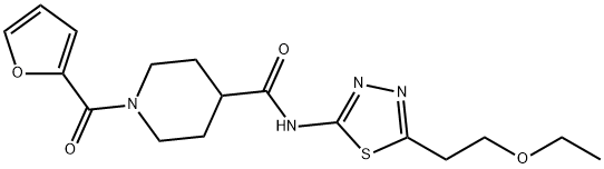 N-[5-(2-ethoxyethyl)-1,3,4-thiadiazol-2-yl]-1-(furan-2-ylcarbonyl)piperidine-4-carboxamide Struktur