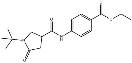 ethyl 4-(1-(tert-butyl)-5-oxopyrrolidine-3-carboxamido)benzoate Struktur