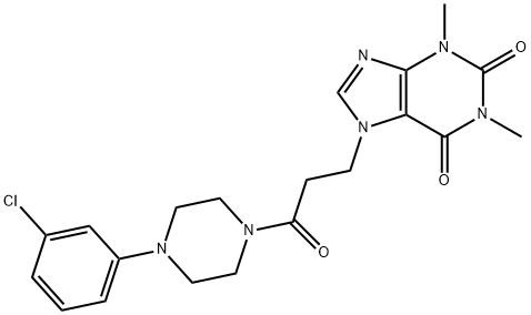 7-{3-[4-(3-chlorophenyl)piperazin-1-yl]-3-oxopropyl}-1,3-dimethyl-3,7-dihydro-1H-purine-2,6-dione Struktur