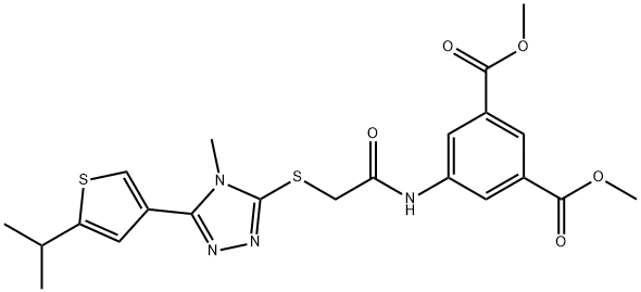 dimethyl 5-(2-((5-(5-isopropylthiophen-3-yl)-4-methyl-4H-1,2,4-triazol-3-yl)thio)acetamido)isophthalate Struktur