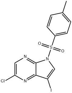 2-Chloro-7-iodo-5-tosyl-5H-pyrrolo[2,3-b]pyrazine Struktur