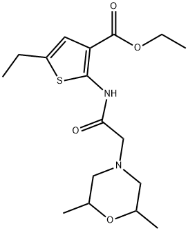 ethyl 2-(2-(2,6-dimethylmorpholino)acetamido)-5-ethylthiophene-3-carboxylate Struktur