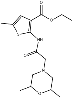 ethyl 2-(2-(2,6-dimethylmorpholino)acetamido)-5-methylthiophene-3-carboxylate Struktur