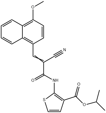 (E)-isopropyl 2-(2-cyano-3-(4-methoxynaphthalen-1-yl)acrylamido)thiophene-3-carboxylate Struktur