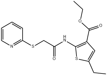 ethyl 5-ethyl-2-(2-(pyridin-2-ylthio)acetamido)thiophene-3-carboxylate Struktur