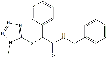 N-benzyl-2-[(1-methyl-1H-tetrazol-5-yl)sulfanyl]-2-phenylacetamide Struktur