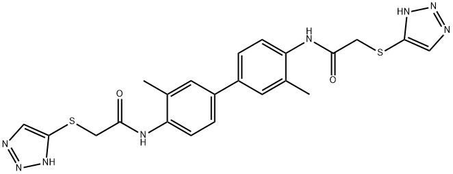 N,N'-(3,3'-dimethylbiphenyl-4,4'-diyl)bis[2-(1H-1,2,3-triazol-5-ylsulfanyl)acetamide] Struktur