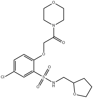 5-chloro-2-[2-(4-morpholinyl)-2-oxoethoxy]-N-(tetrahydro-2-furanylmethyl)benzenesulfonamide Struktur