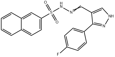 (Z)-N'-((3-(4-fluorophenyl)-1H-pyrazol-4-yl)methylene)naphthalene-2-sulfonohydrazide Struktur