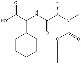 (2S)-[[N-(tert-Butoxycarbonyl)-N-methyl-L-alanyl]amino](cyclohexyl)ethanoic acid Struktur