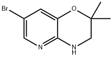 7-bromo-2,2-dimethyl-3,4-dihydro-2H-pyrido[3,2-b][1,4]oxazine Struktur