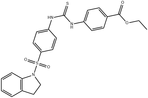 ethyl 4-(3-(4-(indolin-1-ylsulfonyl)phenyl)thioureido)benzoate Struktur