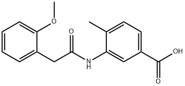 3-(2-(2-methoxyphenyl)acetamido)-4-methylbenzoic acid Struktur