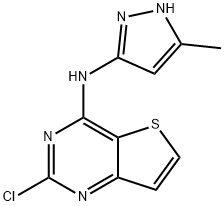 2-chloro-N-(5-methyl-1H-pyrazol-3-yl)thieno[3,2-d]pyrimidin-4-amine Struktur