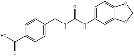 4-((3-(benzo[d][1,3]dioxol-5-yl)ureido)methyl)benzoic acid Struktur