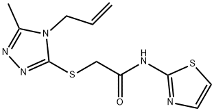 2-{[5-methyl-4-(prop-2-en-1-yl)-4H-1,2,4-triazol-3-yl]sulfanyl}-N-(1,3-thiazol-2-yl)acetamide Struktur