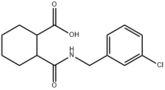 2-((3-chlorobenzyl)carbamoyl)cyclohexanecarboxylic acid Struktur