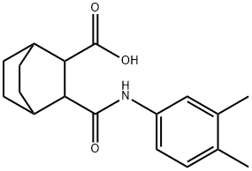 3-((3,4-dimethylphenyl)carbamoyl)bicyclo[2.2.2]octane-2-carboxylic acid Struktur