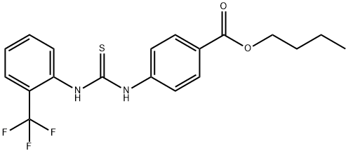 butyl 4-(3-(2-(trifluoromethyl)phenyl)thioureido)benzoate Struktur