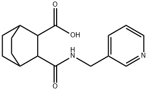 3-((pyridin-3-ylmethyl)carbamoyl)bicyclo[2.2.2]octane-2-carboxylic acid Struktur