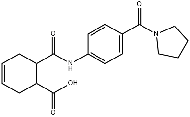 6-((4-(pyrrolidine-1-carbonyl)phenyl)carbamoyl)cyclohex-3-enecarboxylic acid Struktur