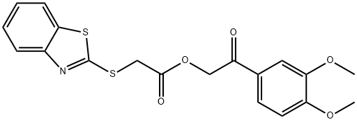 2-(3,4-dimethoxyphenyl)-2-oxoethyl (1,3-benzothiazol-2-ylsulfanyl)acetate Struktur