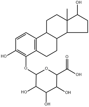 (17beta)-3,17-Dihydroxyestra-1,3,5(10)-trien-4-yl beta-D-glucopyranosiduronic acid Struktur