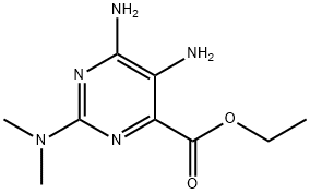 Ethyl 5,6-diamino-2-(dimethylamino)pyrimidine-4-carboxylate Struktur