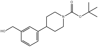 Tert-butyl 4-(3-(hydroxymethyl)phenyl)piperidine-1-carboxylate Struktur