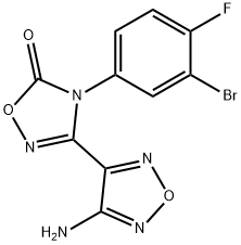 3-(4-Amino-1,2,5-oxadiazol-3-yl)-4-(3-bromo-4-fluorophenyl)-1,2,4-oxadiazol-5(4H)-one Struktur